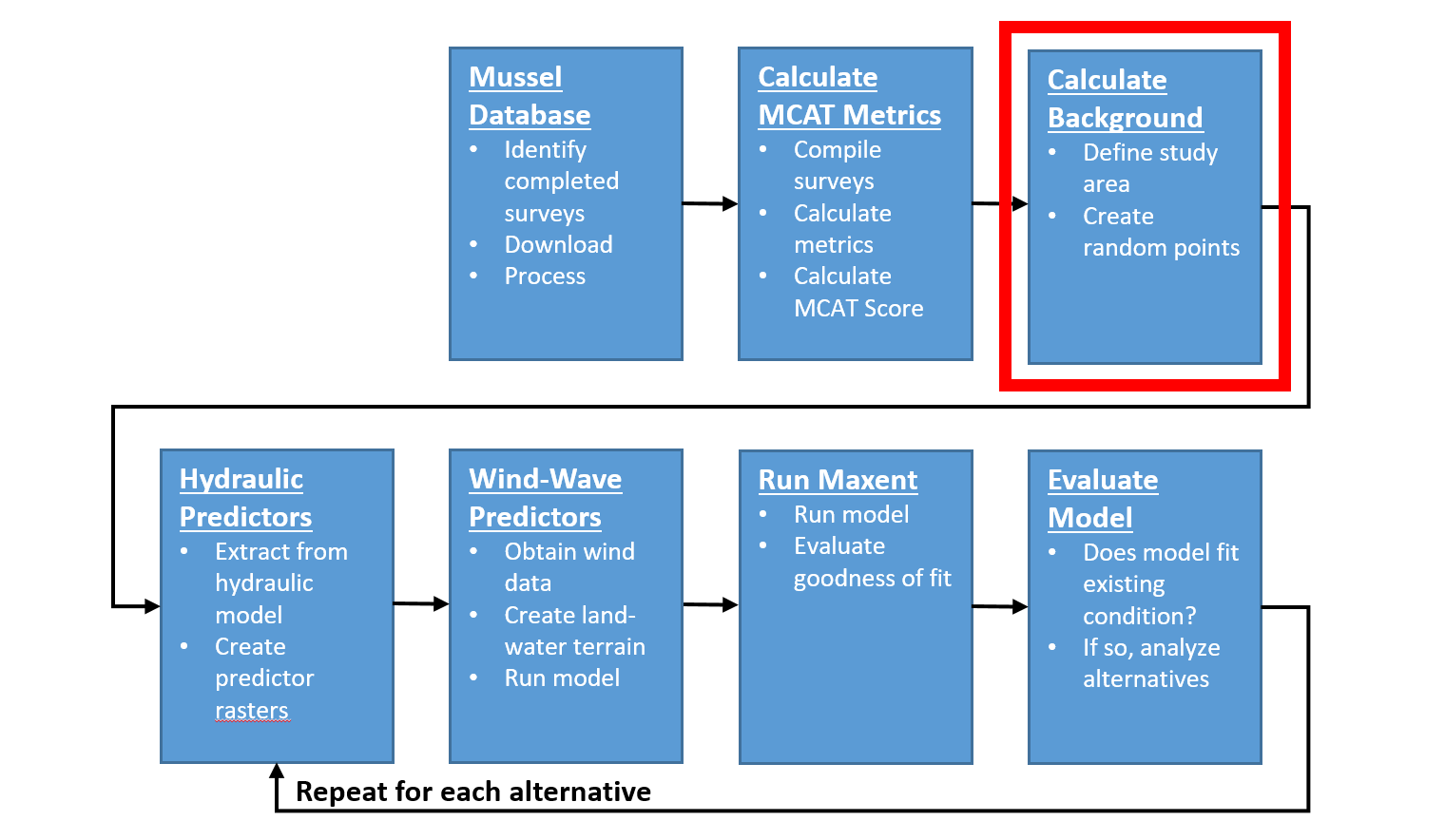 HREP Mussel Modeling Workflow, Calculate Background Step.